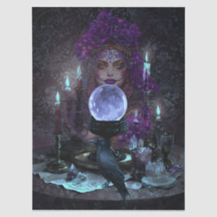 Dark Elegant Romantic Gothic Tarot Reader Tissue Paper