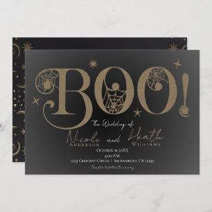 Dark Elegant Rustic BOO Magical Halloween Wedding  Invitation
