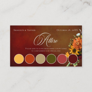 Dark Elegant Summer Sunset Floral Dress Code Colou Enclosure Card