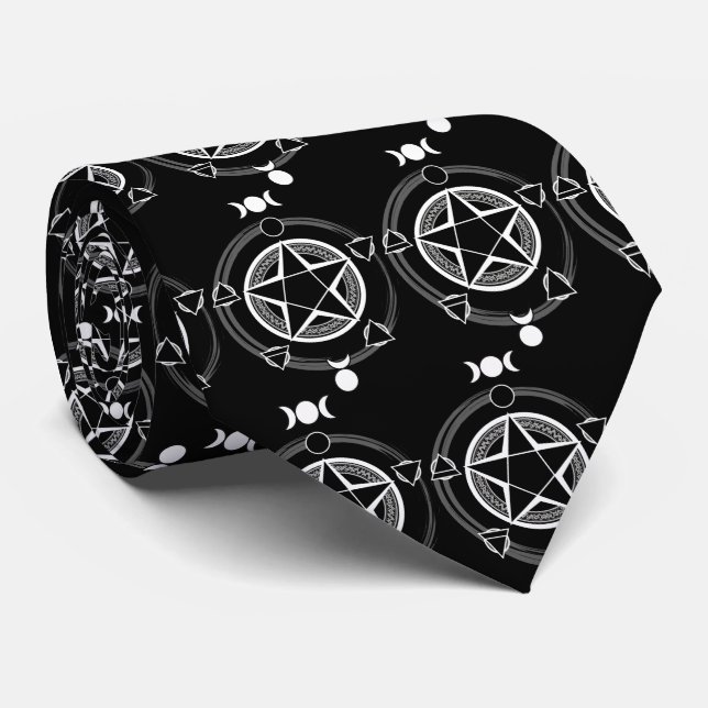 Dark Elemental Pentagram Tie (Rolled)