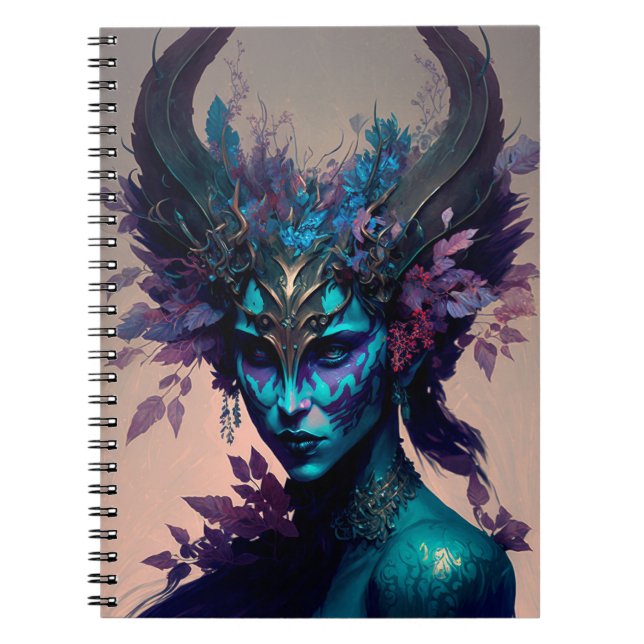 Dark Elf Fantasy Art Notebook (Front)
