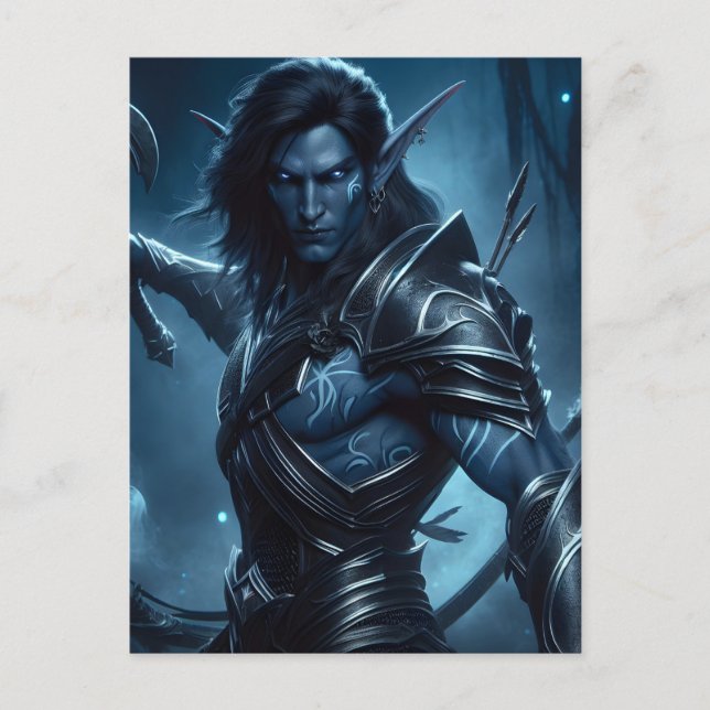 Dark Elf Ready for Battle Postcard (Front)