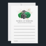 Dark Emerald and Gold Floral Bridal Shower Advice Card<br><div class="desc">Elegant green,  black and faux gold foil floral wedding invitation with luxury lattice butterfly reverse customisable to your event specifics.</div>