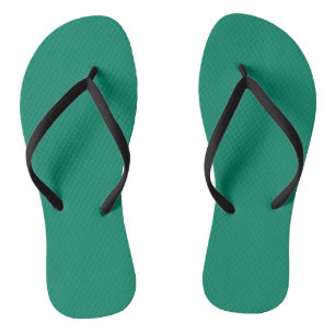 Dark Emerald Green Blue Solid Colour Design  Thongs