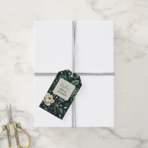 Dark Emerald Green Floral Gift Tags