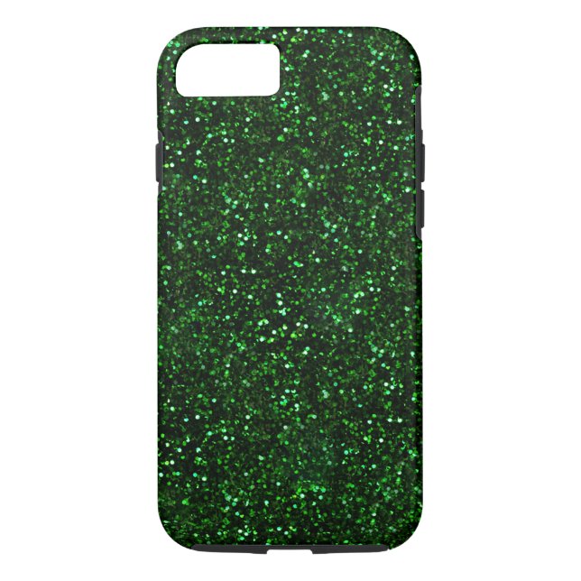 Dark Emerald Green Glitter Case-Mate iPhone Case (Back)