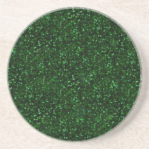 Dark Emerald Green Glitter Coaster