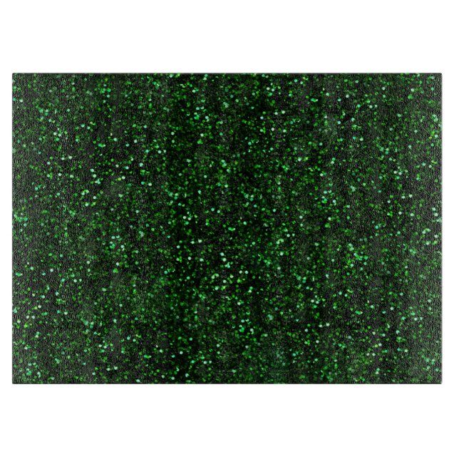 Dark Emerald Green Glitter Cutting Board (Front)