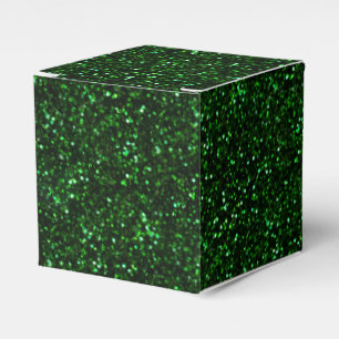 Dark Emerald Green Glitter Favour Box