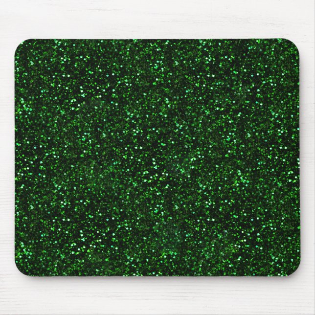 Dark Emerald Green Glitter Mouse Pad (Front)