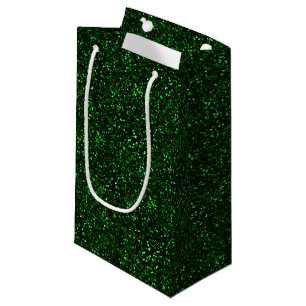 Dark Emerald Green Glitter Small Gift Bag