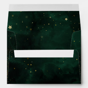 Dark Emerald Green Magical Gold Black Envelope