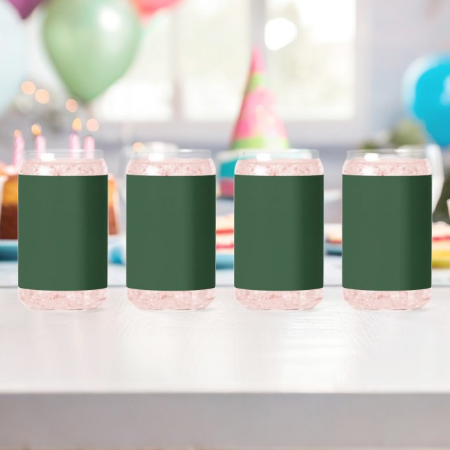 Dark Emerald Green Solid Colour Can Glass (Insitu (Birthday))