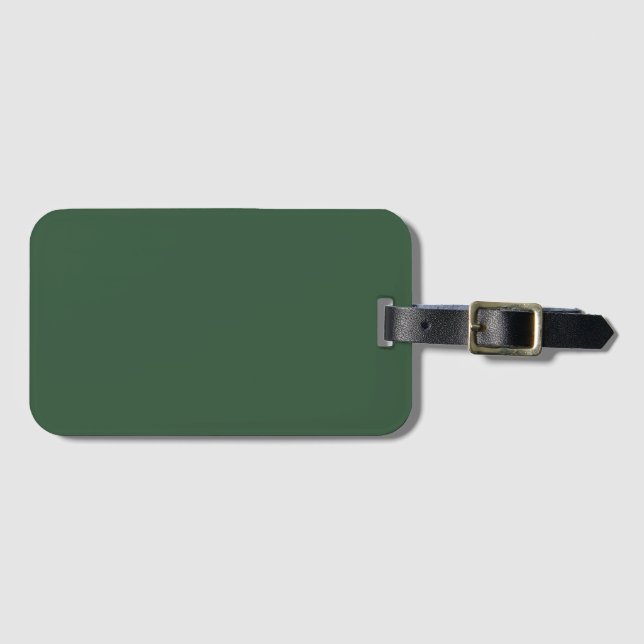 Dark Emerald Green Solid Colour Luggage Tag (Front Horizontal)