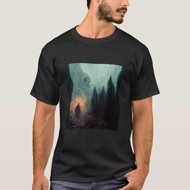 dark epic forest shadow figure tee (Front)