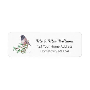 Dark Eyed Finch Bird Return Address Return Address Label