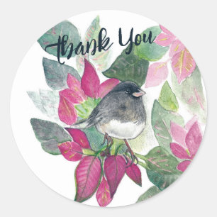 Dark Eyed Junco Bird Art Classic Round Sticker
