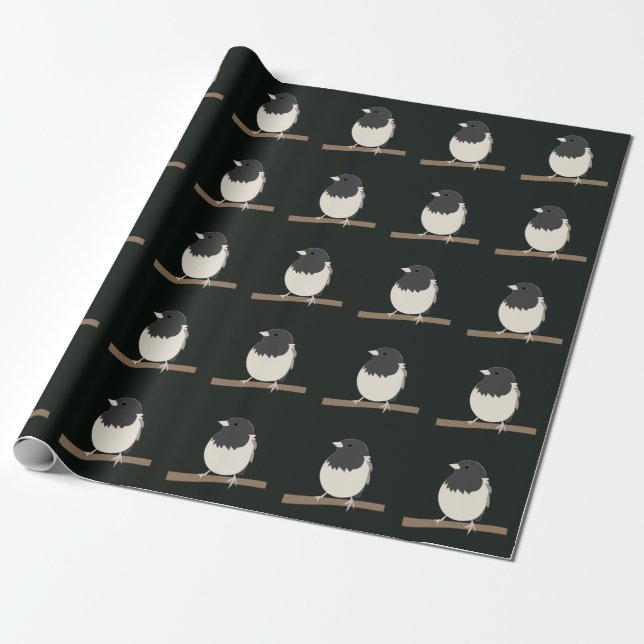 Dark-Eyed Junco Bird  Wrapping Paper (Unrolled)