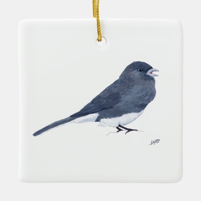 Dark-eyed Junco Ceramic Ornament (Front)