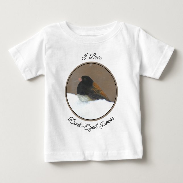 Dark-Eyed Junco Painting - Original Bird Art Baby  Baby T-Shirt (Front)
