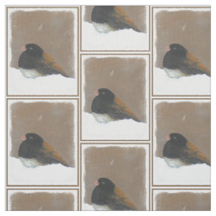 Dark-Eyed Junco Painting - Original Bird Art Fabric