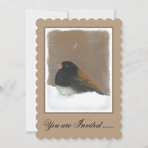 Dark-Eyed Junco Painting - Original Bird Art Invitation