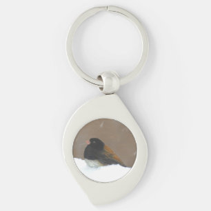 Dark-Eyed Junco Painting - Original Bird Art Key Ring