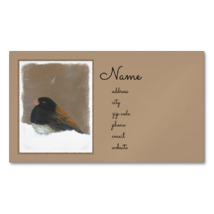 Dark-Eyed Junco Painting - Original Bird Art Magnetic Business Card