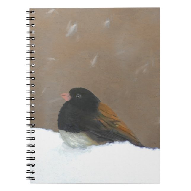 Dark-Eyed Junco Painting - Original Bird Art Notebook (Front)