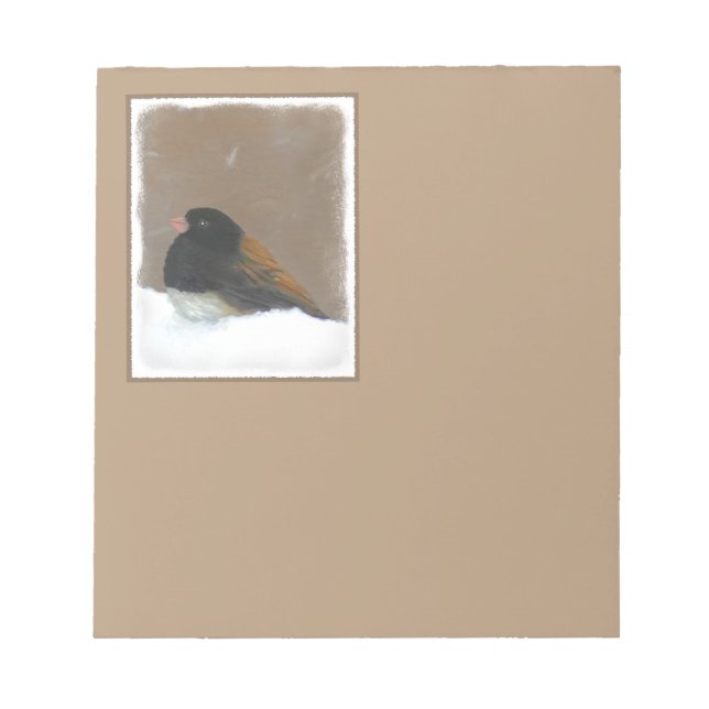 Dark-Eyed Junco Painting - Original Bird Art Notepad (Front)