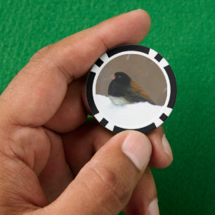 Dark-Eyed Junco Painting - Original Bird Art Poker Chips