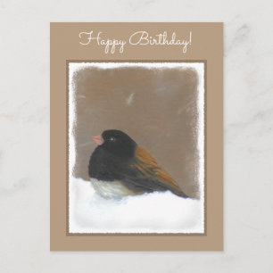 Dark-Eyed Junco Painting - Original Bird Art Postcard