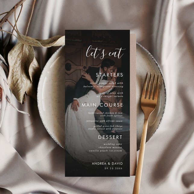 Dark Faded Photo Fading Overlay Let's Eat Wedding Menu (Creator Uploaded)