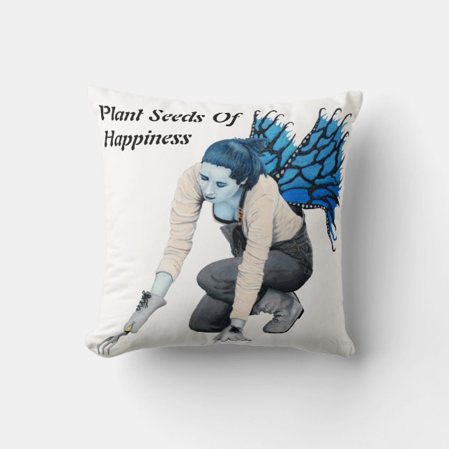 Dark Fairy Garden Fantasy Art Throw Pillow (Front)
