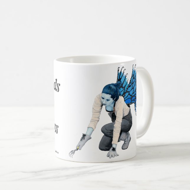 Dark Fairy Gardener Fantasy Art Coffee Mug (Front Right)