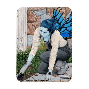 Dark Fairy Gardener Fantasy Art Photo Magnet
