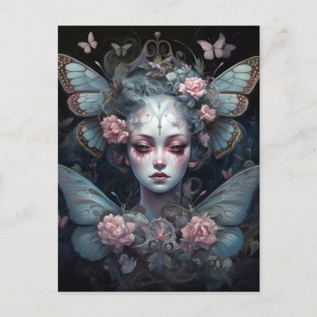 Dark Fairy Girl Goth Fantasy Art Postcard (Front)