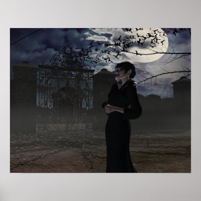 Dark Fairy in Moonlight Poster (Front)