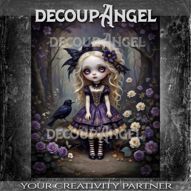 Dark Fairytale Girl Decoupage Tissue Paper (Creator Uploaded)