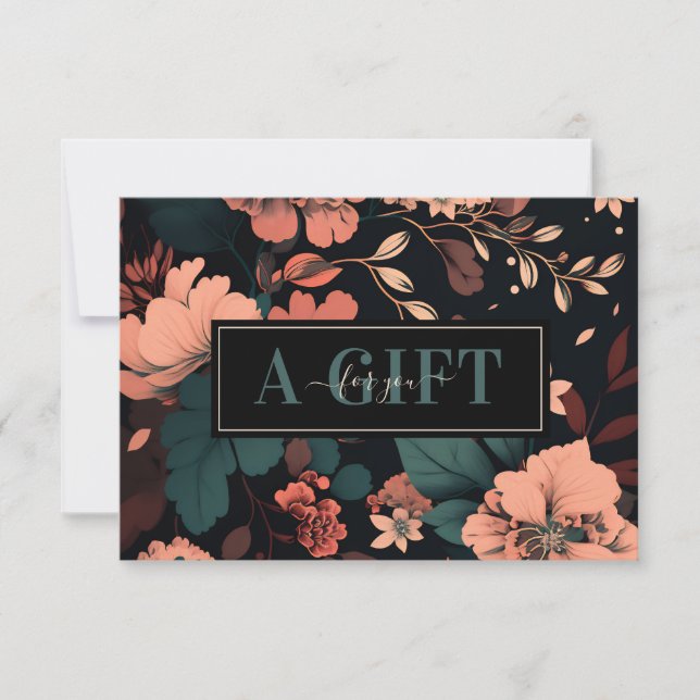 Dark Fall Floral Beauty Business Gift Certificate (Front)
