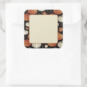 Dark Fall Pumpkins Halloween Label Sticker