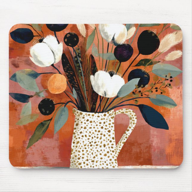 Dark Fall Sprigs Speckled Pitcher Mouse Pad (Front)