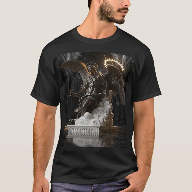 Dark Fallen Angel Statue\Gothic Cathedral T-Shirt (Front)
