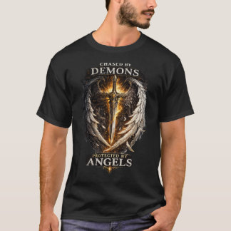 Dark Fantasy Angel Warrior Graphic Statement T-Shirt
