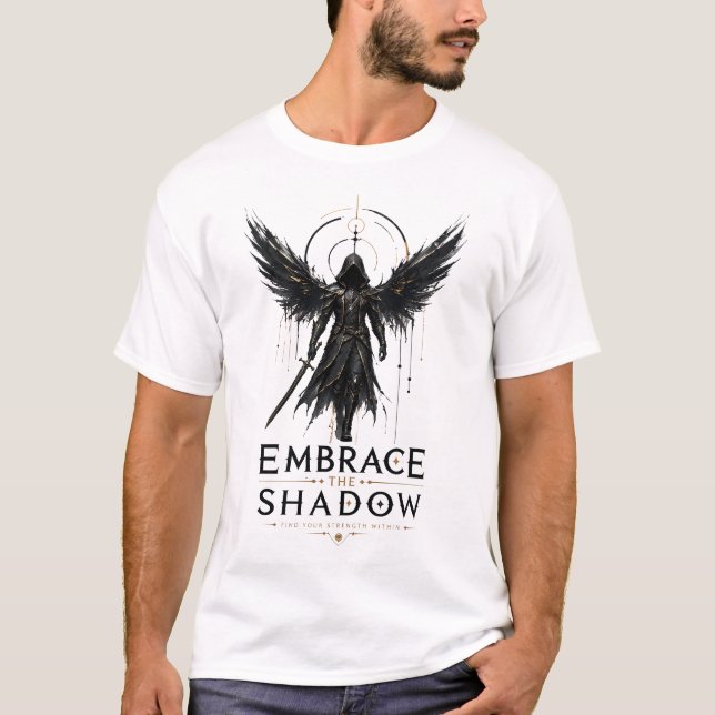 Dark Fantasy Angel Warrior Graphic T-Shirt (Front)