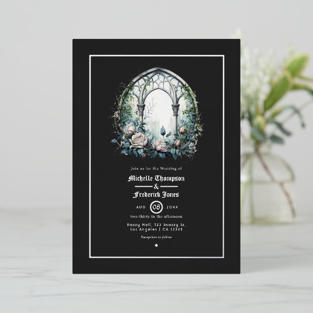 Dark Fantasy Castle Window Gothic Wedding (Standing Front)