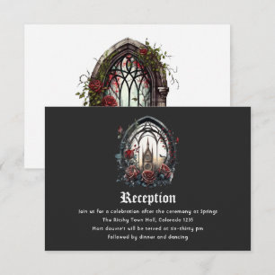 Dark Fantasy Castle Window Gothic Wedding Enclosure Card