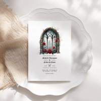 Dark Fantasy Castle Window Gothic Wedding QR Code