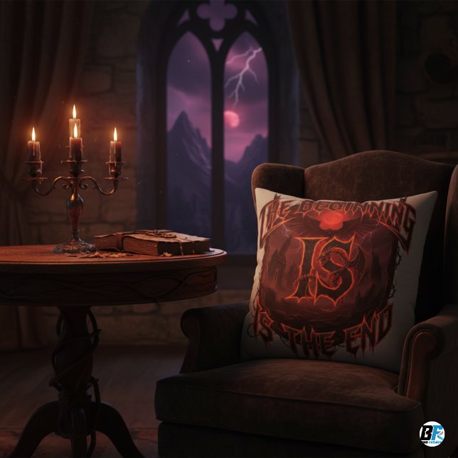 Dark Fantasy Dragon "The Beginning is the End"  Cushion (Creator Uploaded)