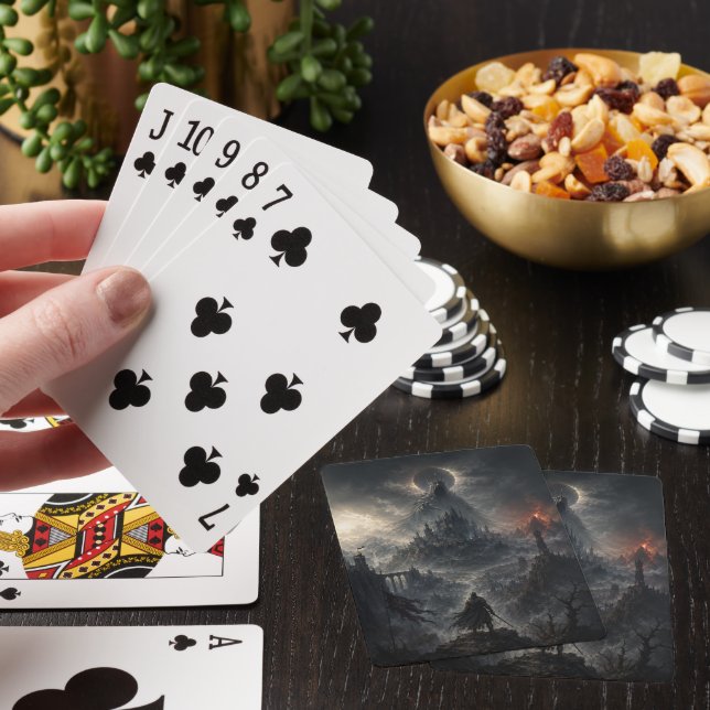 Dark Fantasy Eclipse Gothic Castle Poker Playing Cards (In Situ)